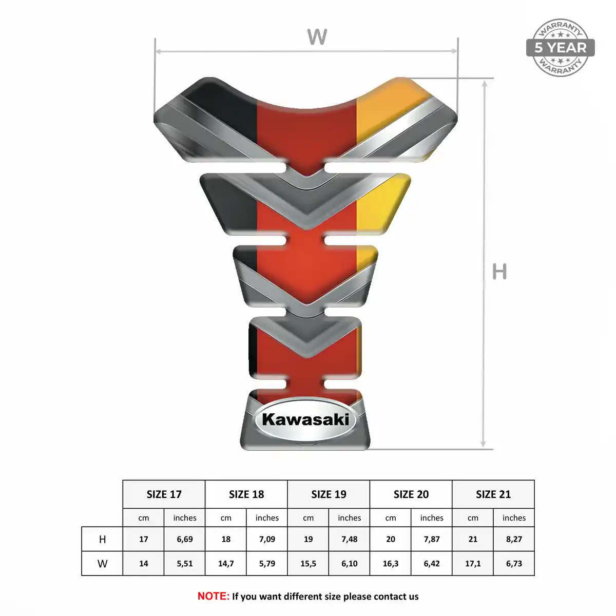 Kawasaki Tank Guard Pads Motorbike Prestige Line