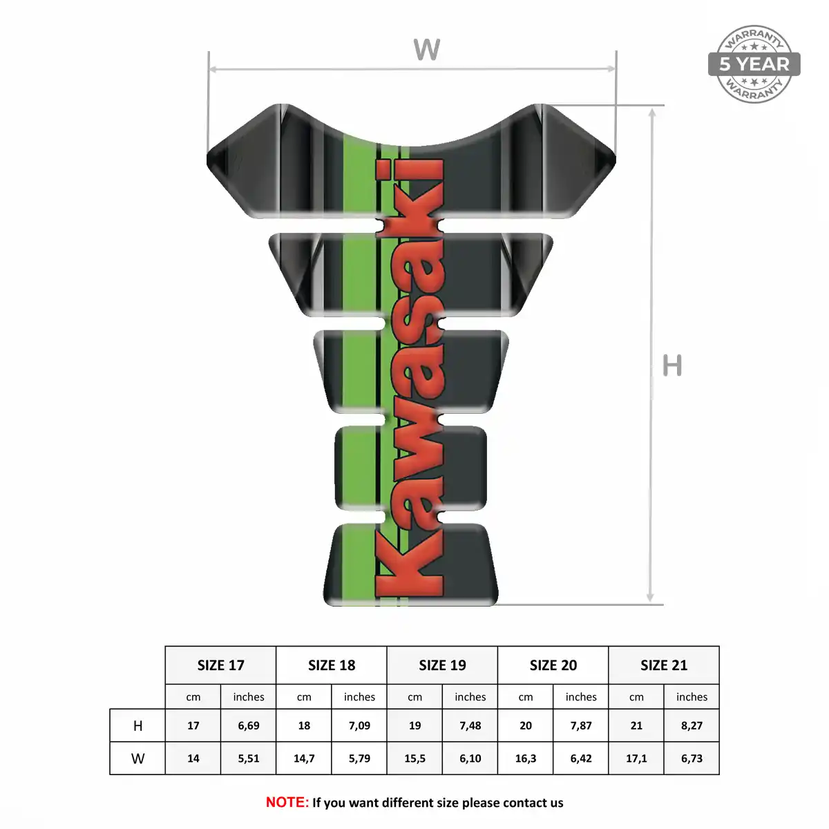 Kawasaki Tank Guard Pads Motorbike Refined Design