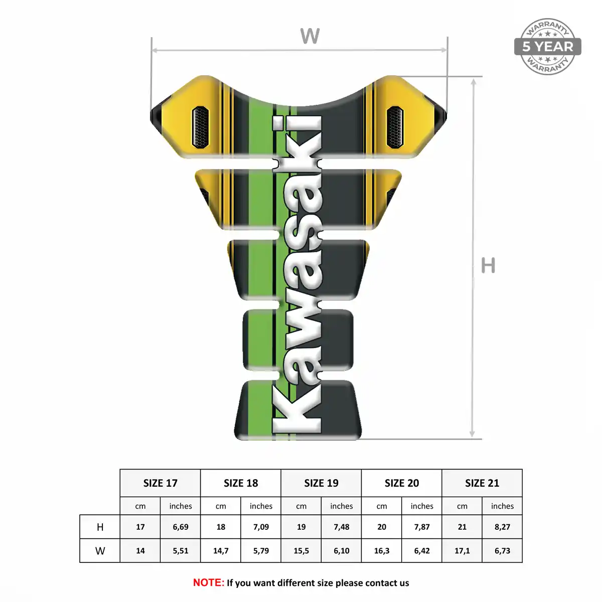 Kawasaki Tank Guard Pads Motorbike Signature Grade