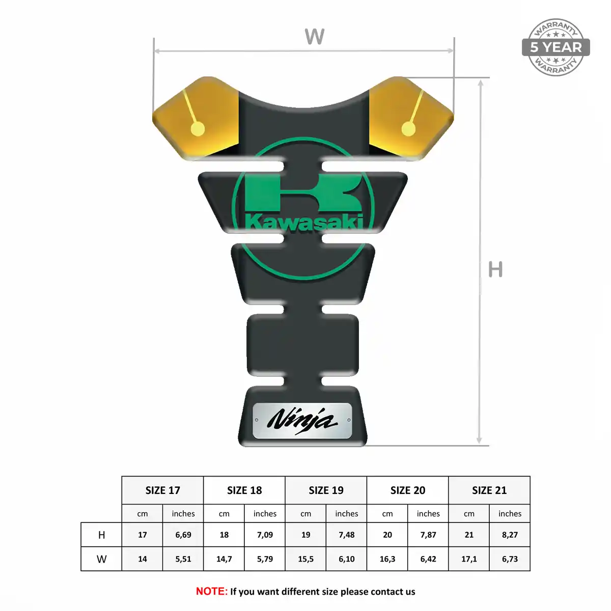 Kawasaki Tank Guard Pads Motorbike Superior Craft