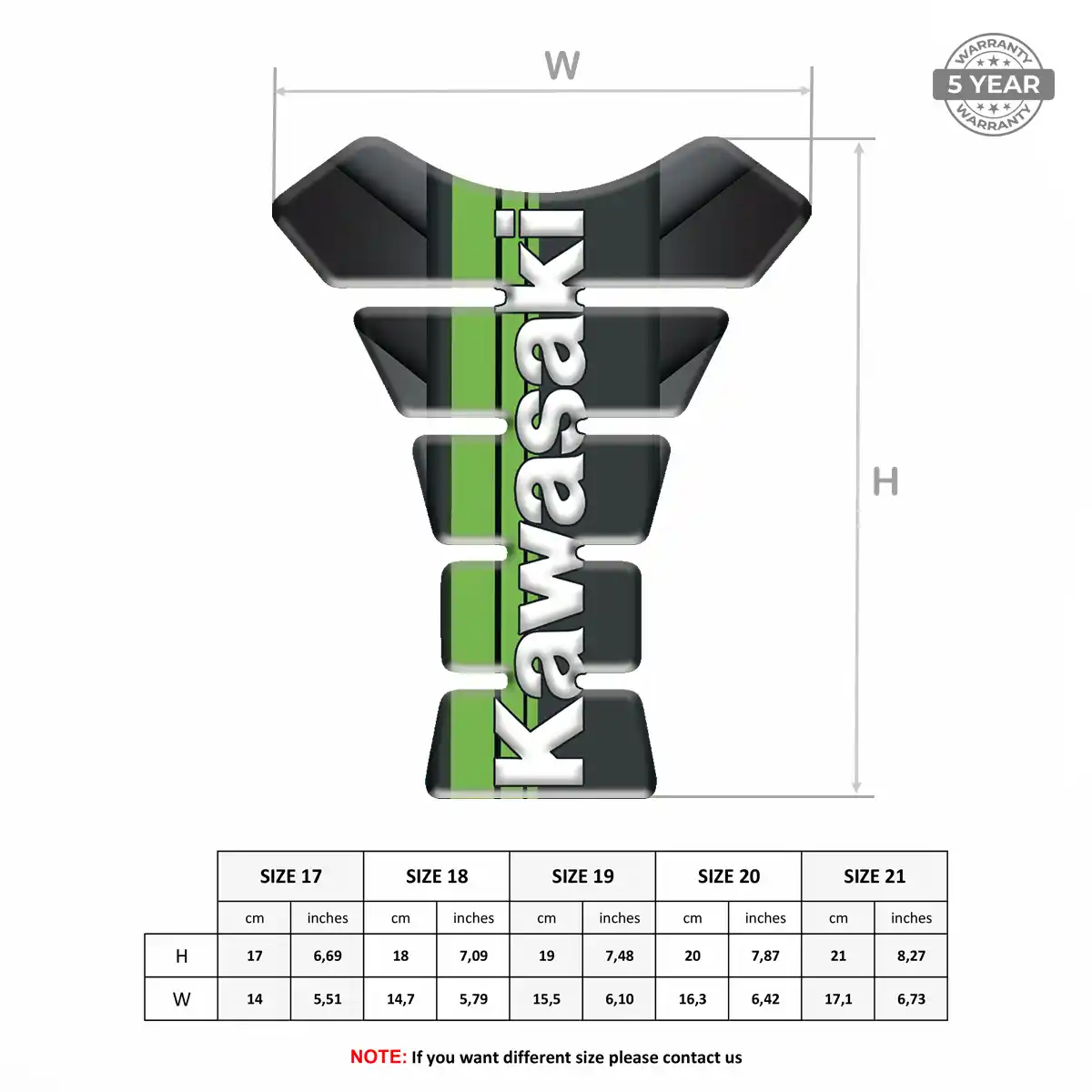 Kawasaki Tank Guard Pads Motorcycle Elite Finish
