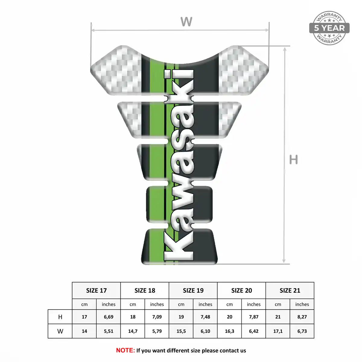 Kawasaki Tank Guard Pads Motorcycle Signature Grade