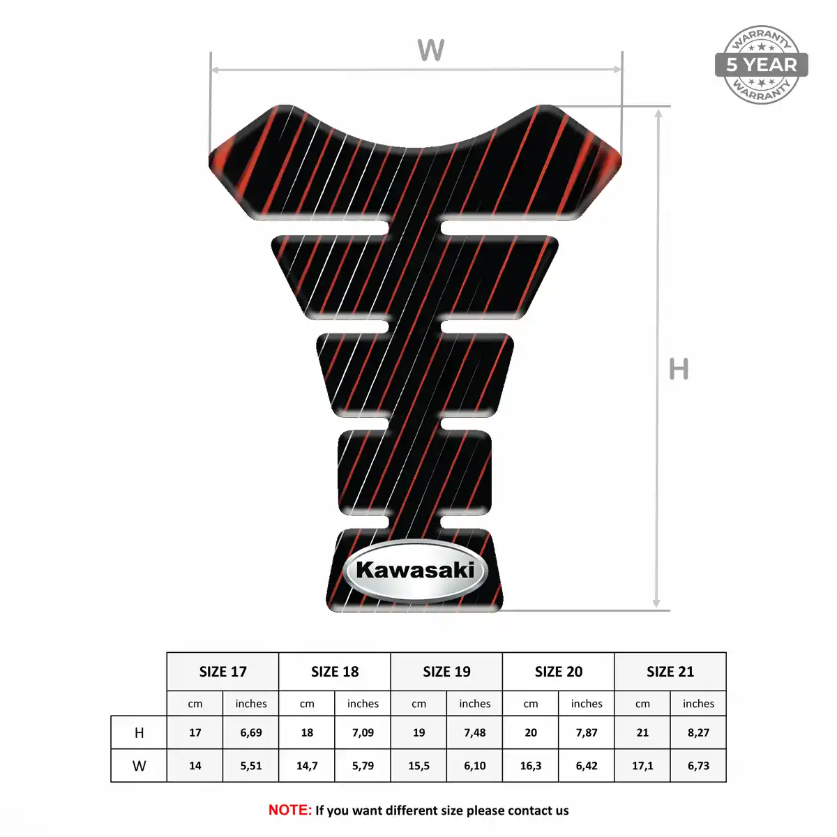 Kawasaki Tank Guard Pads Sleek Style
