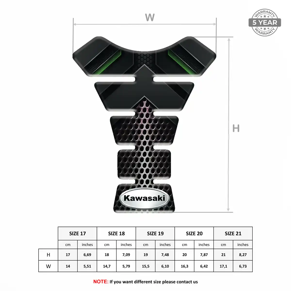 Kawasaki Tank Guard Protector Motorbike Deluxe Edition