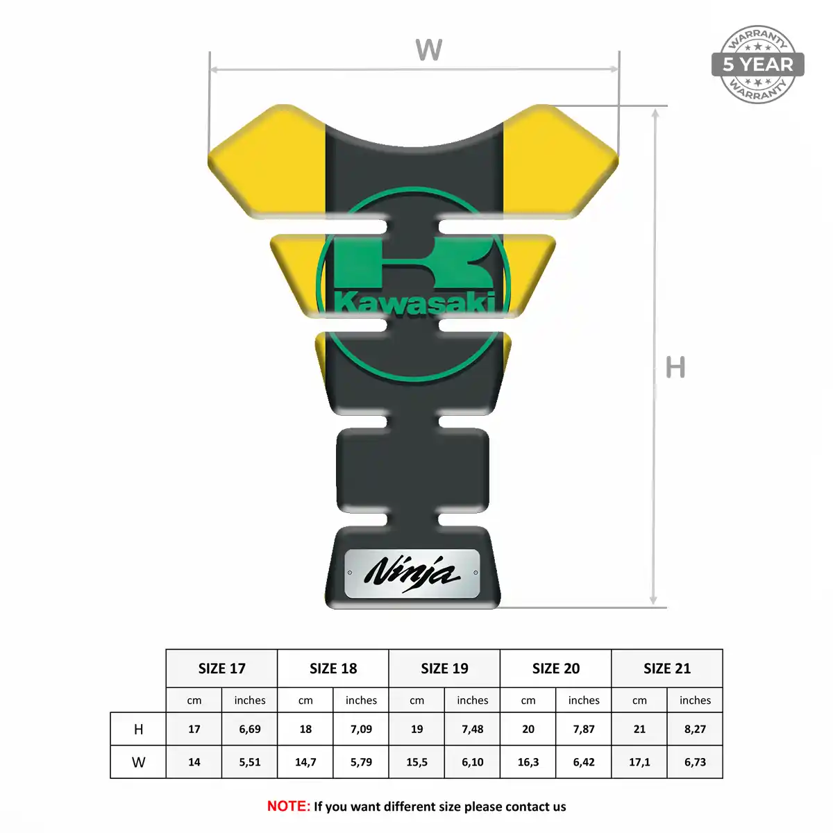 Kawasaki Tank Guard Protector Motorbike Prestige Line