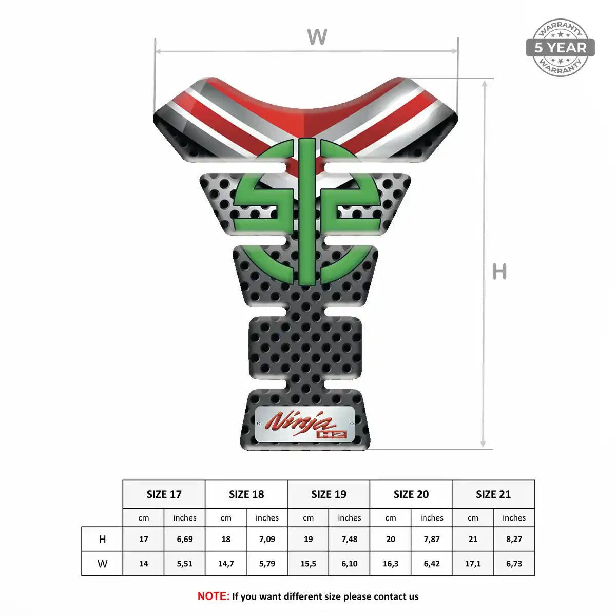 Kawasaki Tank Guard Protector Motorbike Signature Grade