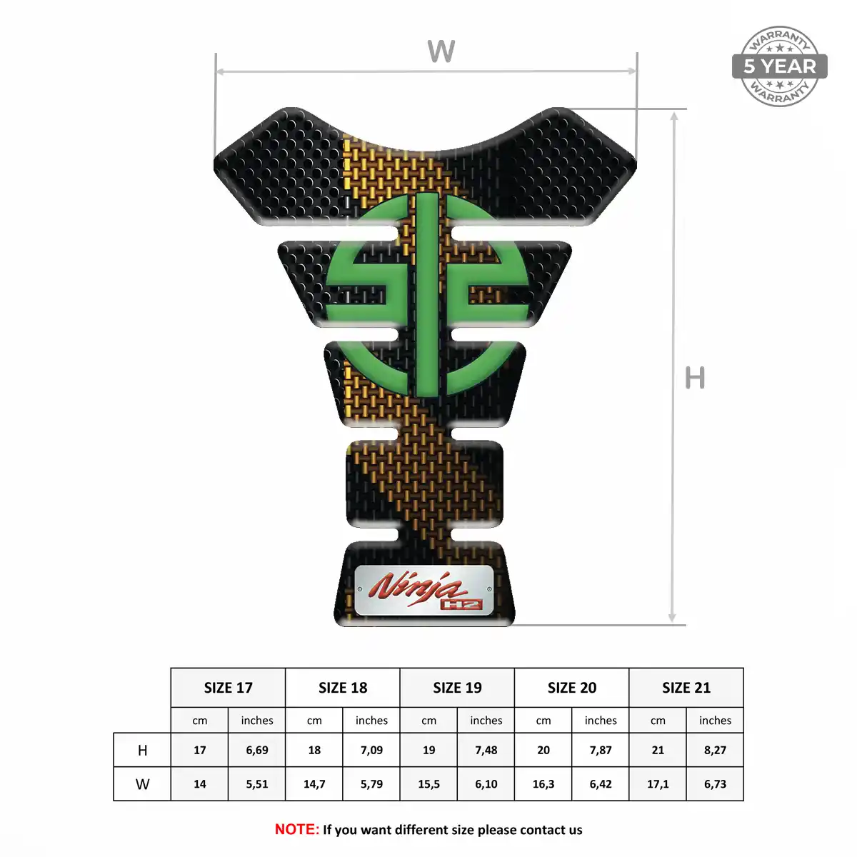 Kawasaki Tank Guard Protector Motorbike Sleek Style