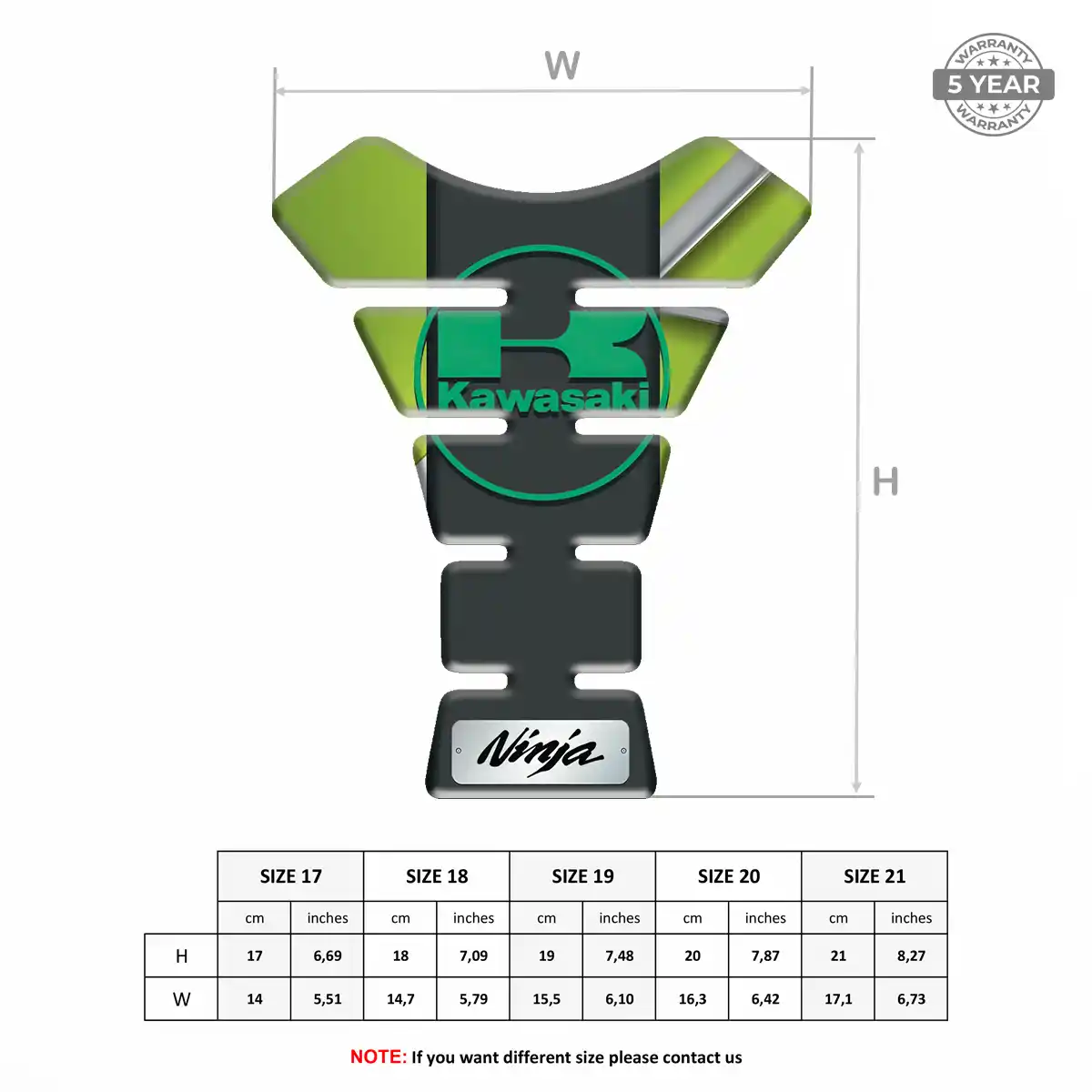 Kawasaki Tank Guard Protector Sleek Style