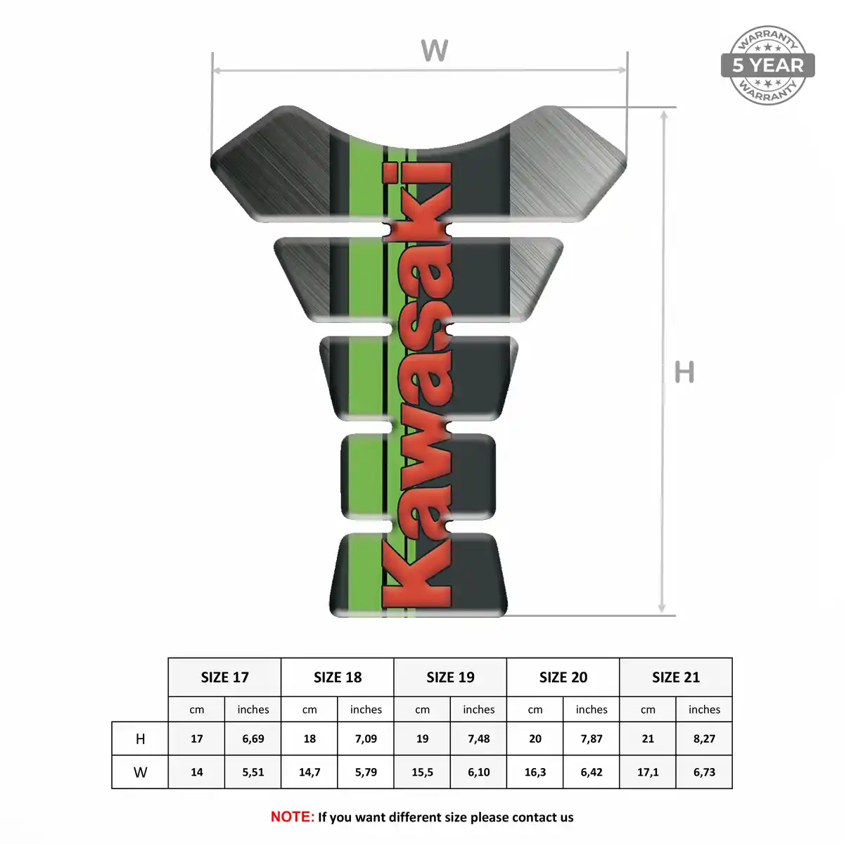 Kawasaki Tank Pad Fuse Motorbike Signature Grade