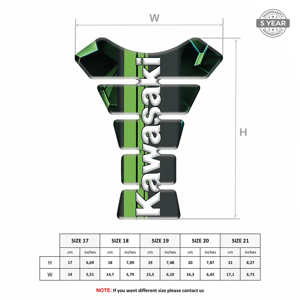Kawasaki Tank Pad Fuse Motorbike Superior Craft