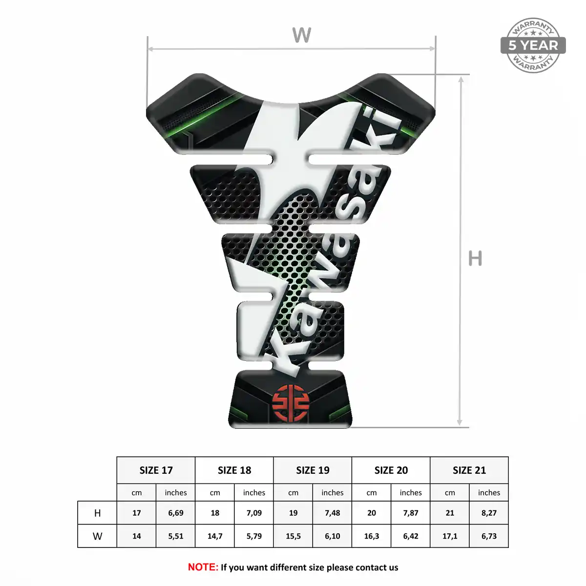 Kawasaki Tank Pad Fuse Motorcycle Elite Edition
