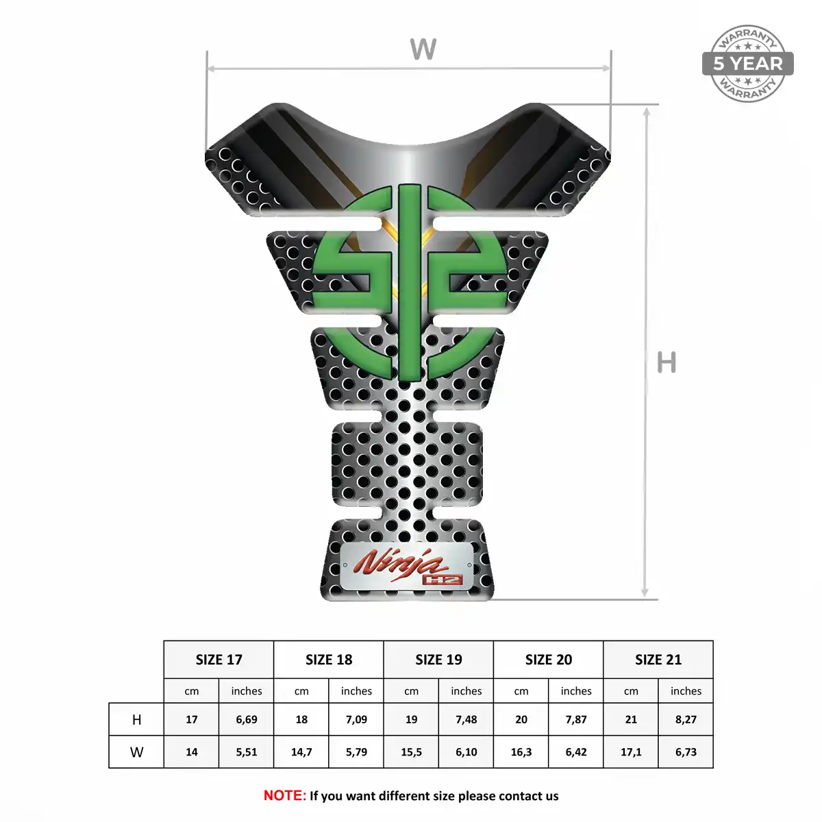 Kawasaki Tank Pad Fuse Motorcycle Elite Finish