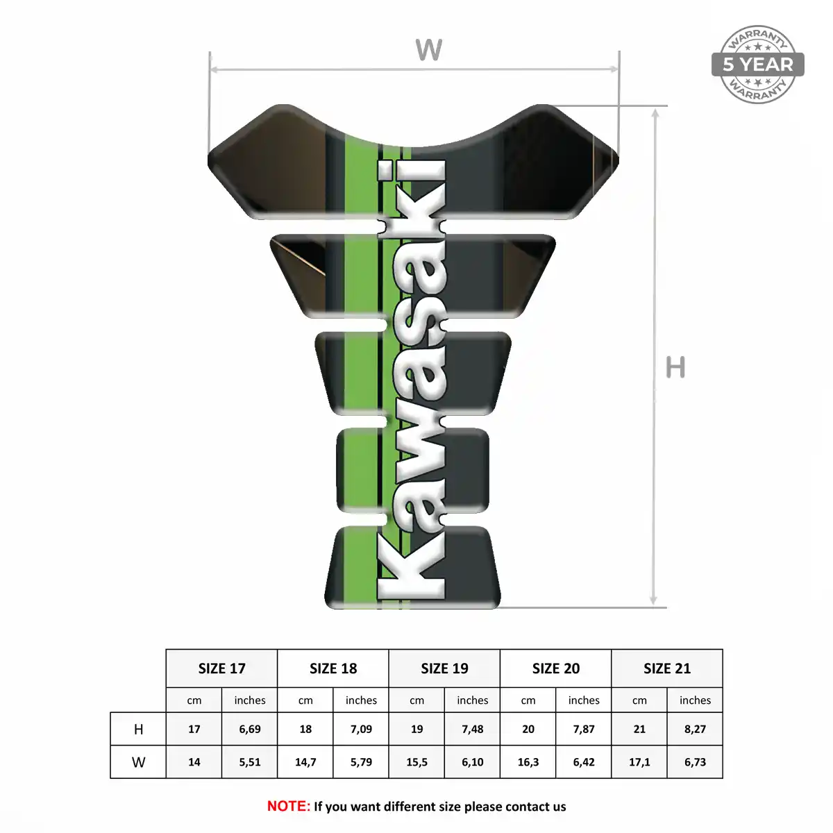 Kawasaki Tank Pad Guard Motorbike Elite Edition