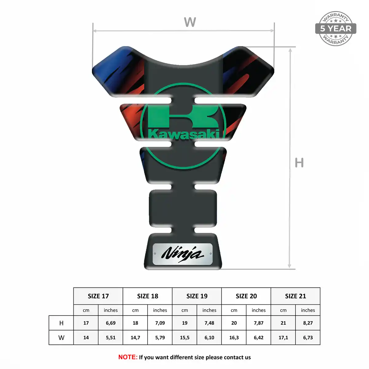 Kawasaki Tank Pad Guard Motorbike Exclusive Series