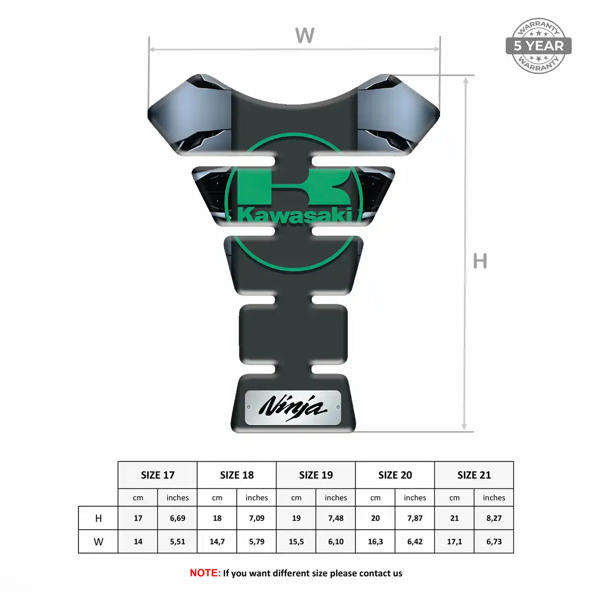 Kawasaki Tank Pad Guard Motorbike Sleek Style