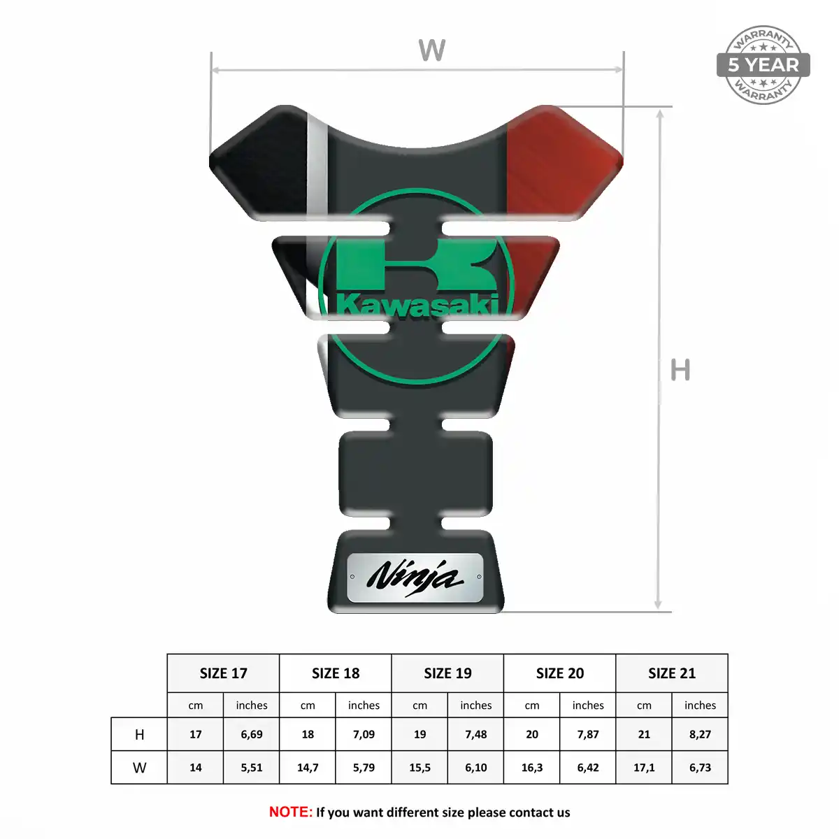 Kawasaki Tank Pad Guard Motorcycle Signature Grade