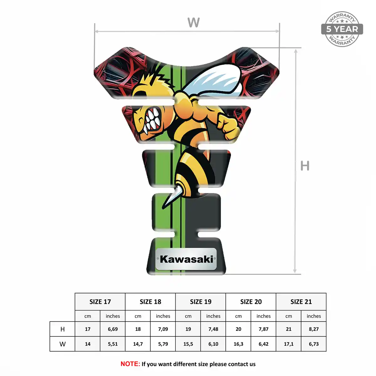 Kawasaki Tank Pad Motorbike Elite Finish
