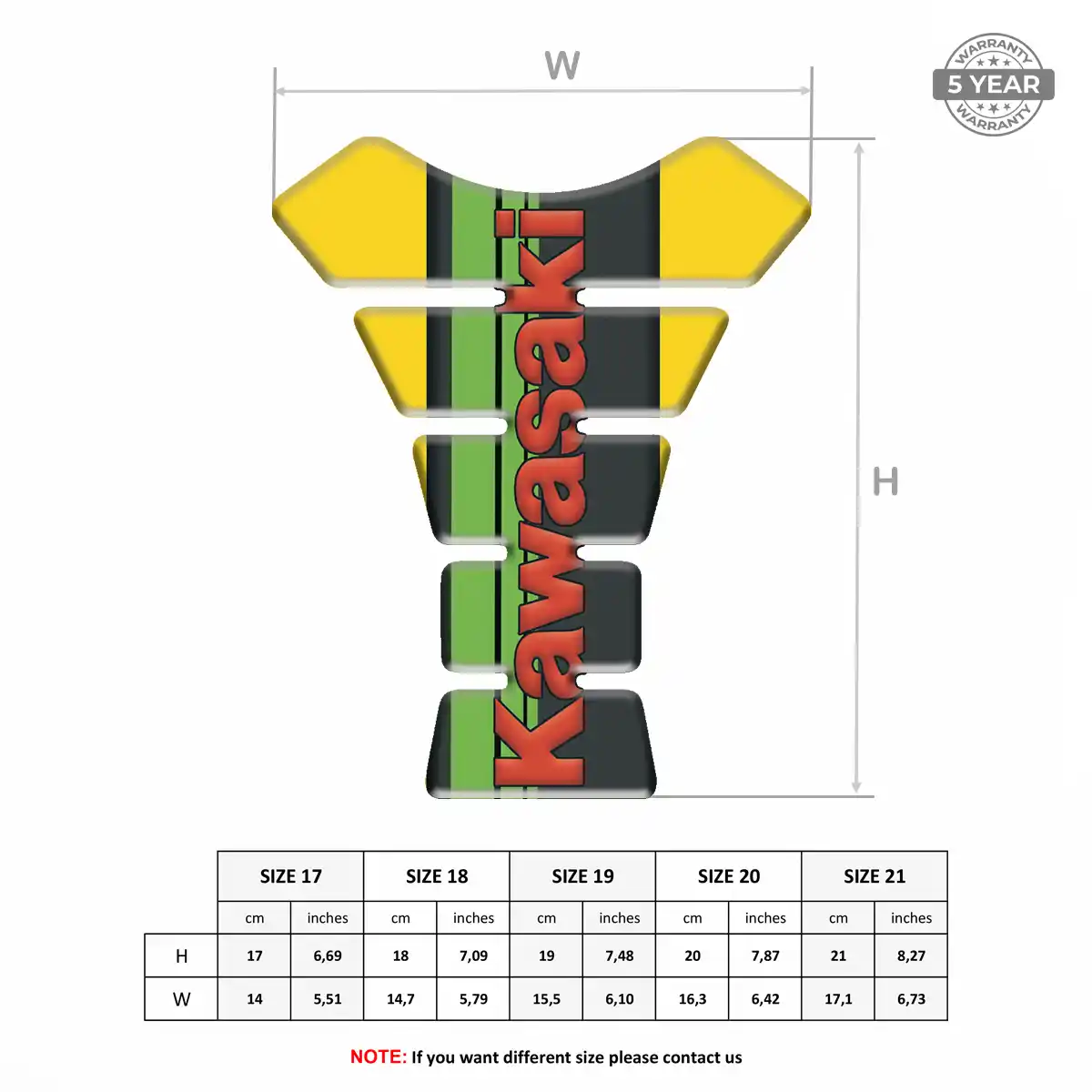 Kawasaki Tank Pad Motorbike Refined Design