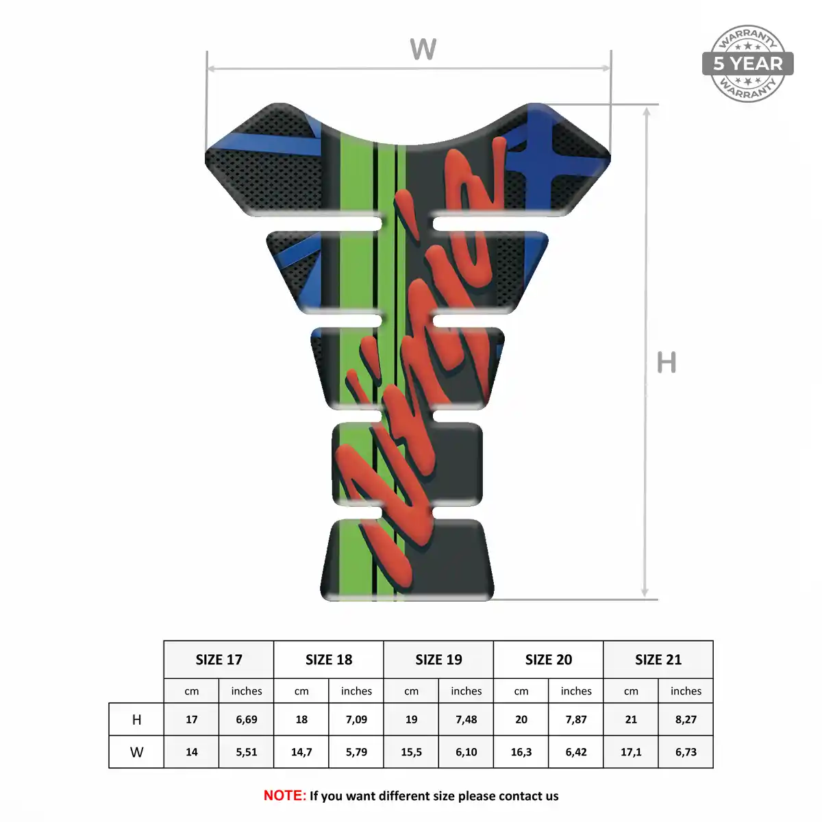 Kawasaki Tank Pad Motorbike Signature Grade