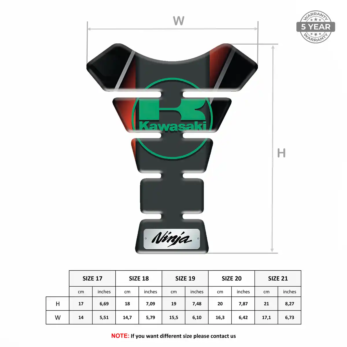 Kawasaki Tank Pad Motorbike Sleek Style