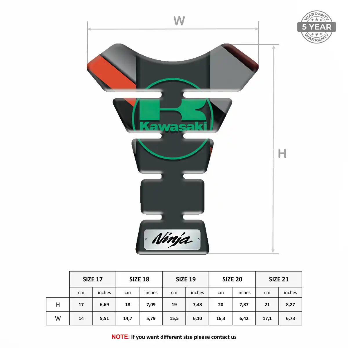 Kawasaki Tank Pad Motorcycle Elite Finish