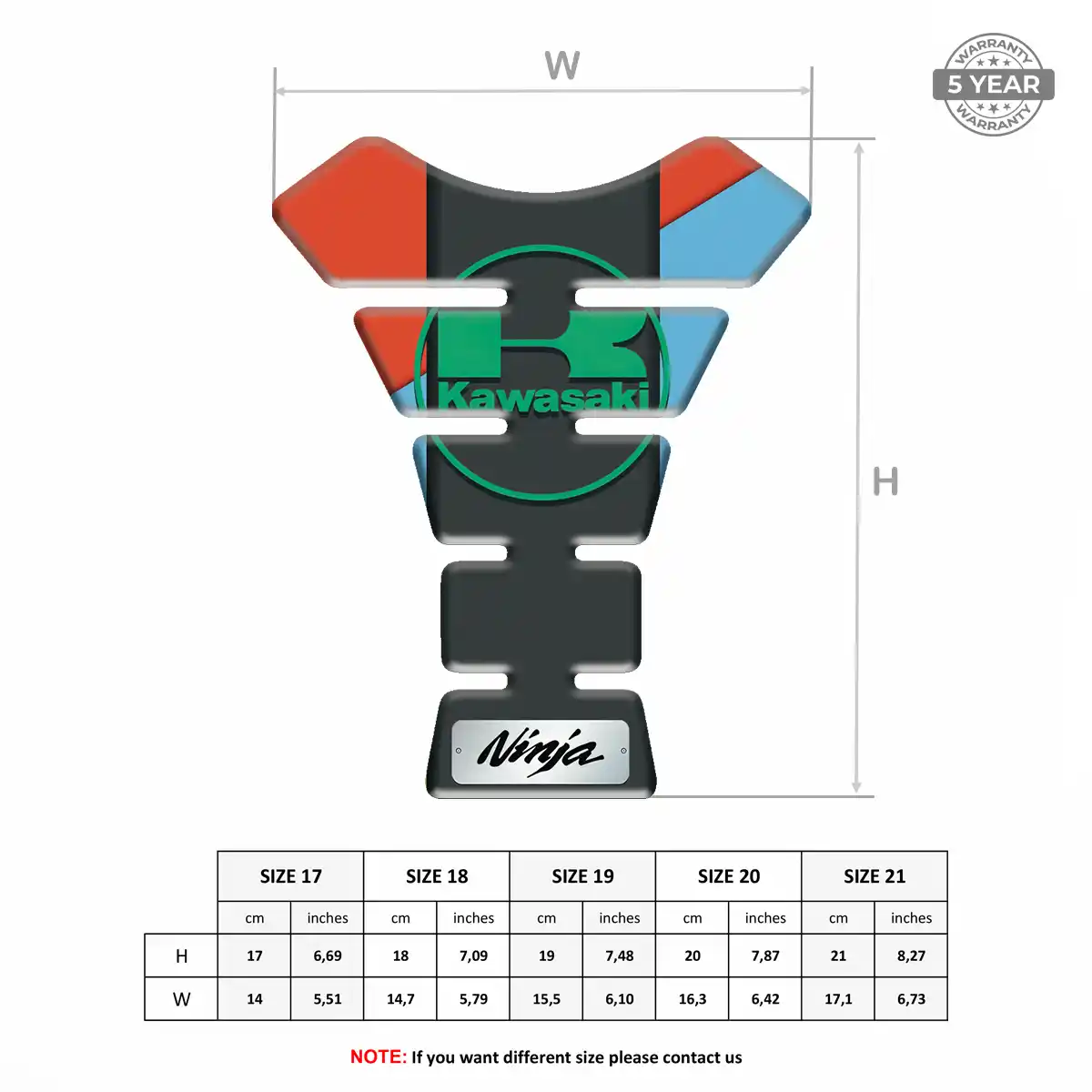 Kawasaki Tank Pad Protector Motorbike Deluxe Edition