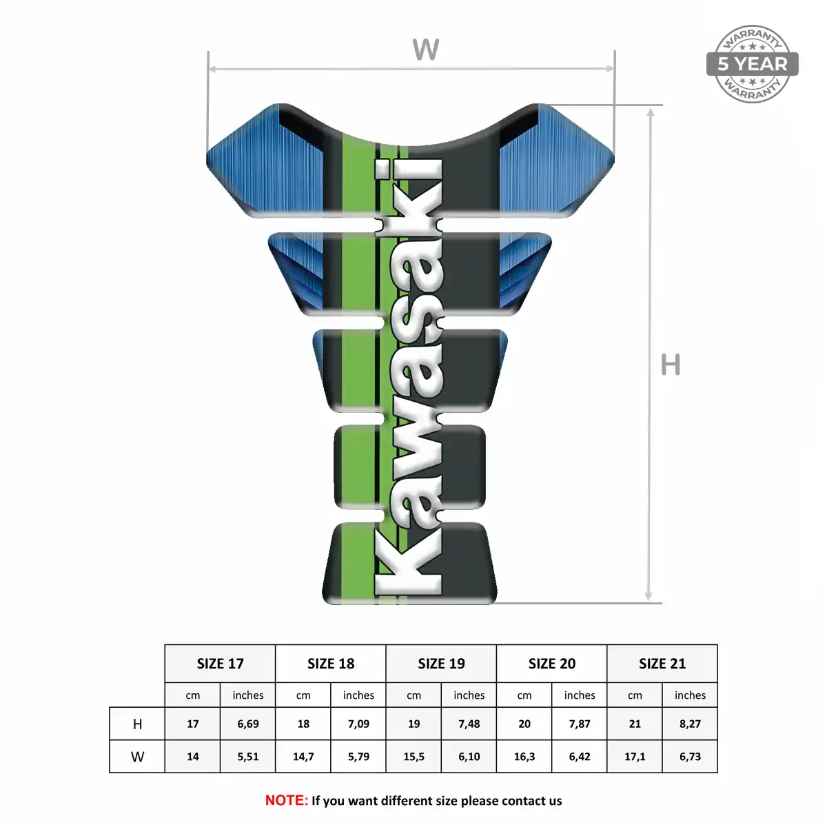 Kawasaki Tank Pad Protector Motorcycle Deluxe Edition