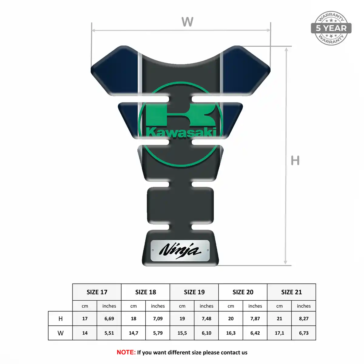 Kawasaki Tank Pad Refined Design