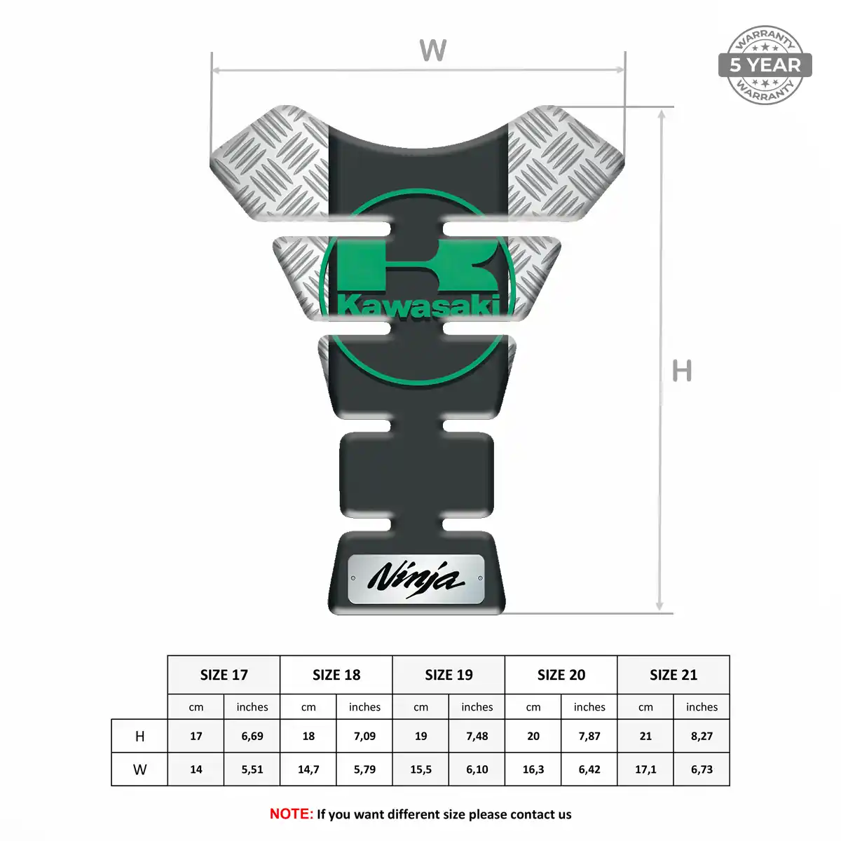 Kawasaki Tank Pads Fuse Elite Finish