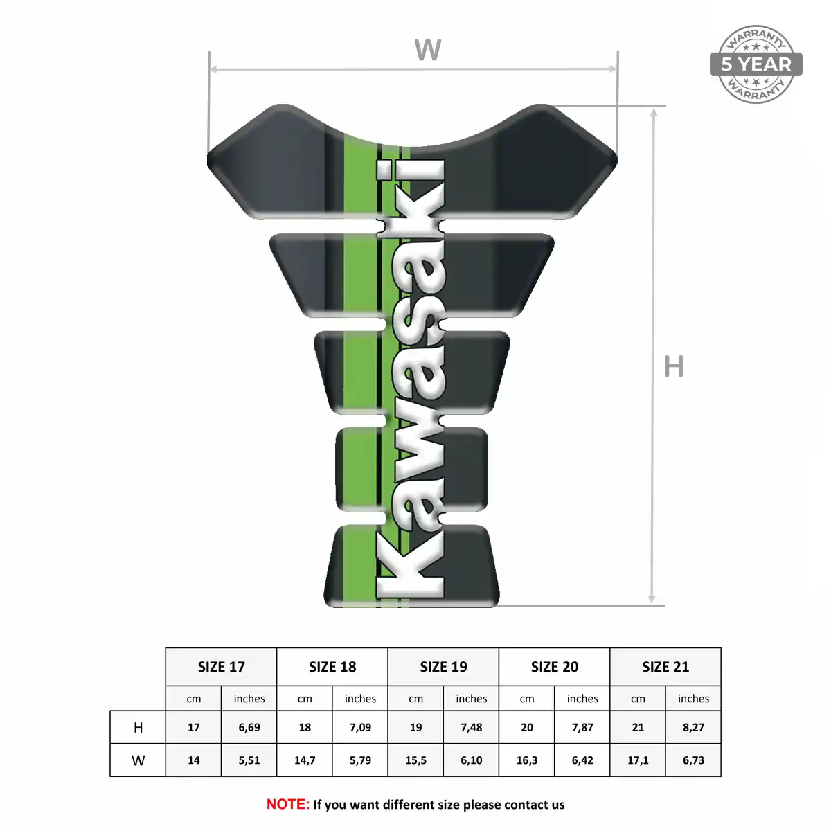 Kawasaki Tank Pads Fuse Motorbike Elite Finish