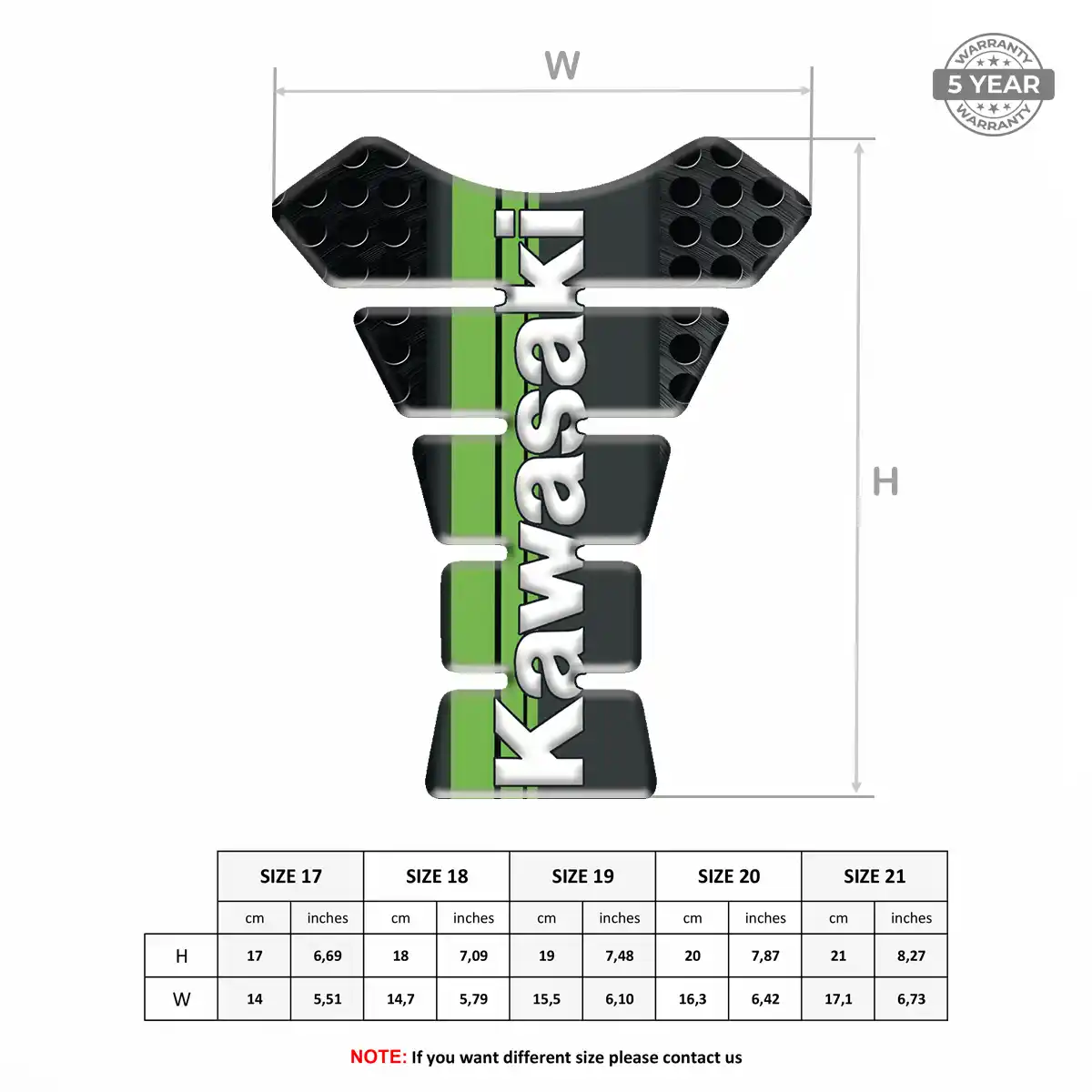 Kawasaki Tank Pads Fuse Motorcycle Elite Edition