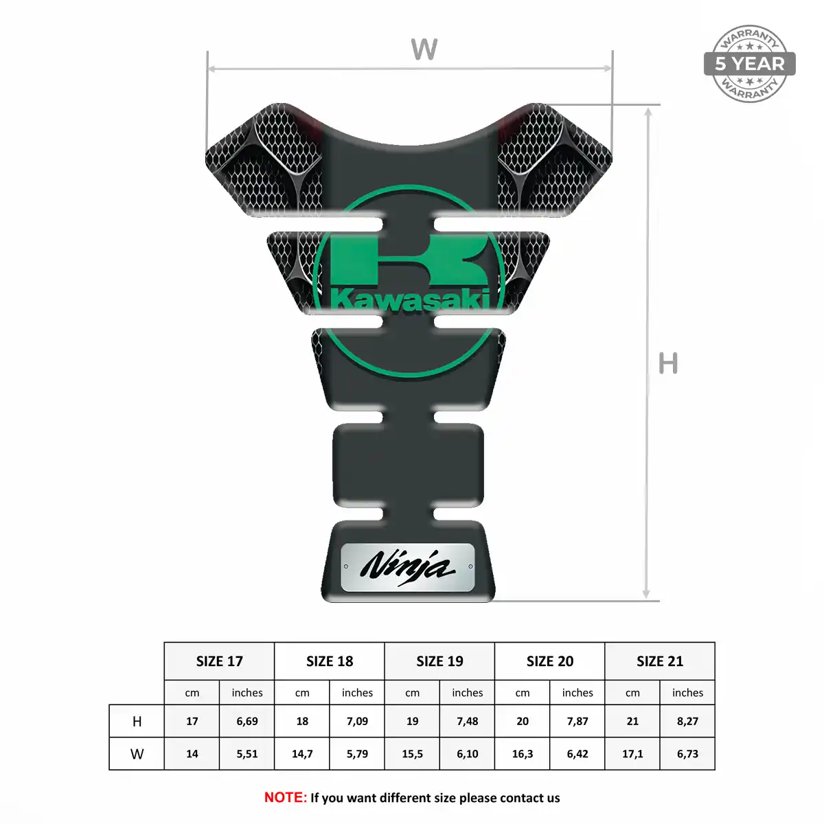 Kawasaki Tank Pads Fuse Motorcycle Signature Grade