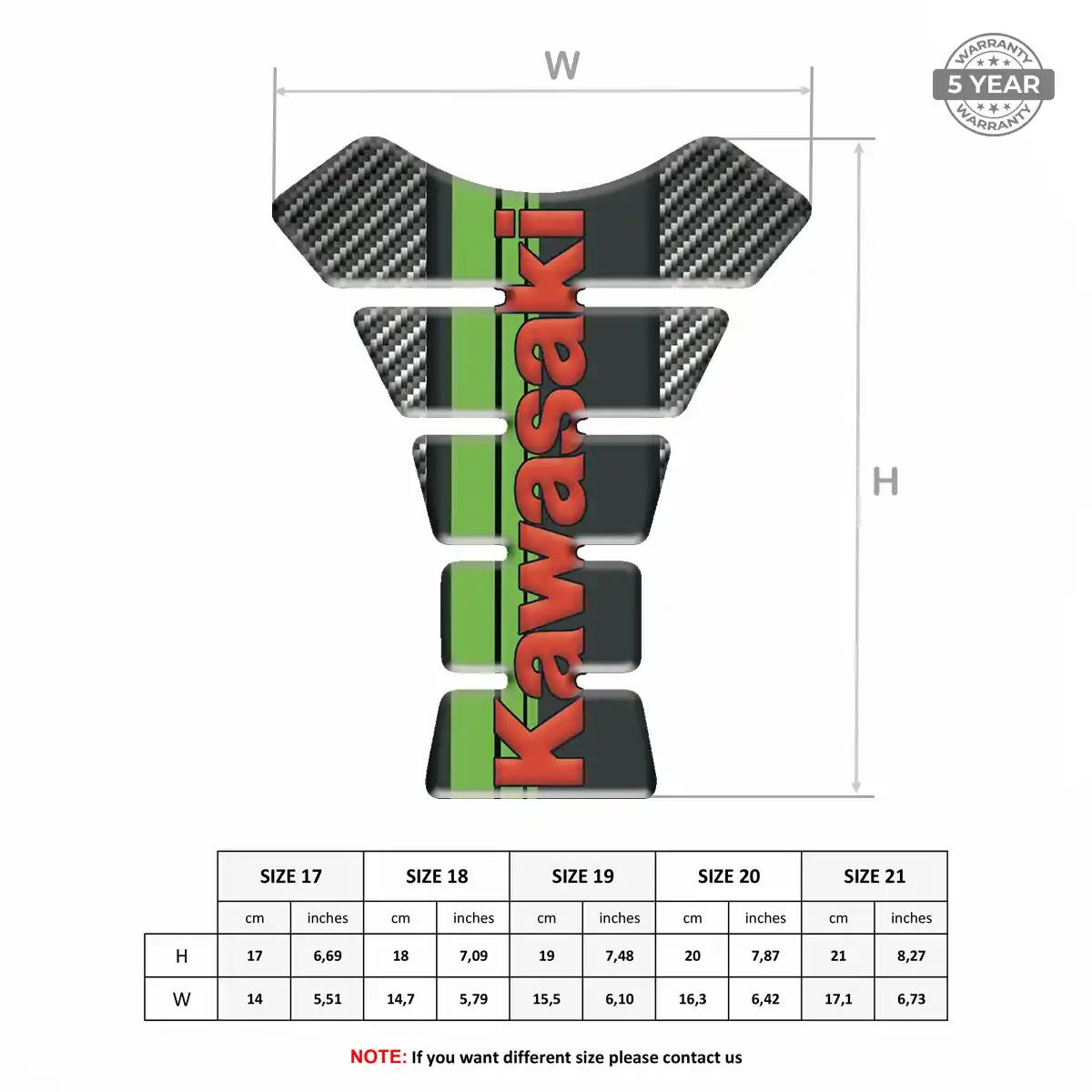 Kawasaki Tank Pads Fuse Prestige Line