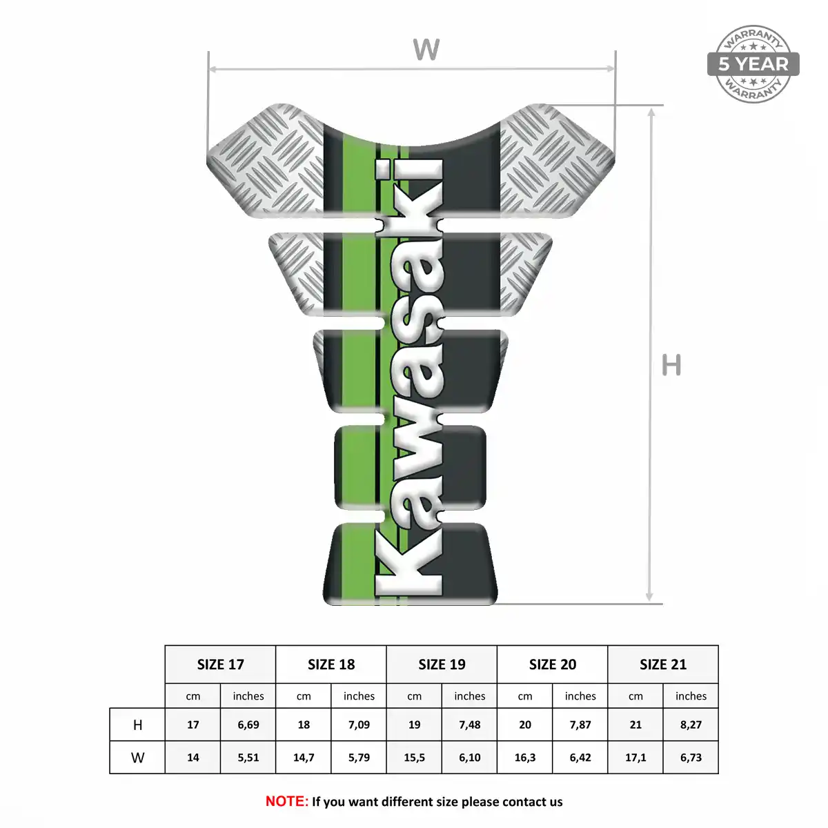 Kawasaki Tank Pads Fuse Prime Quality