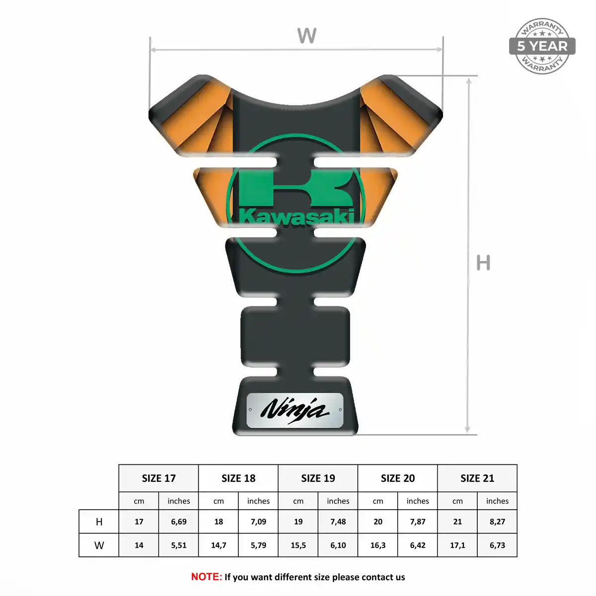 Kawasaki Tank Pads Fuse Signature Grade