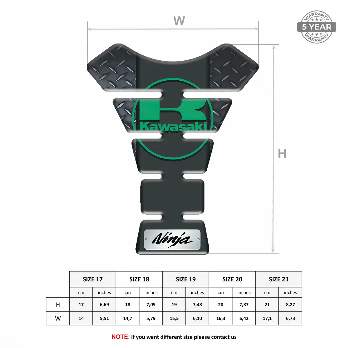 Kawasaki Tank Pads Guards Motorbike Elite Finish