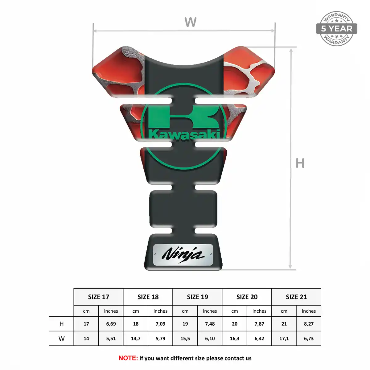 Kawasaki Tank Pads Guards Motorcycle Sleek Style