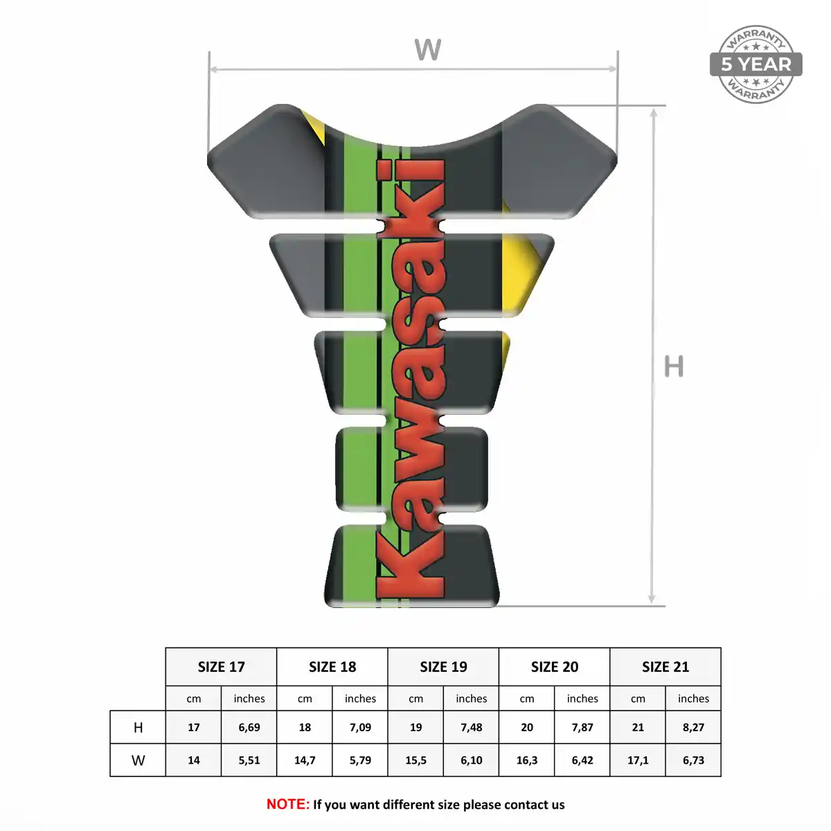 Kawasaki Tank Pads Motorbike Elite Finish
