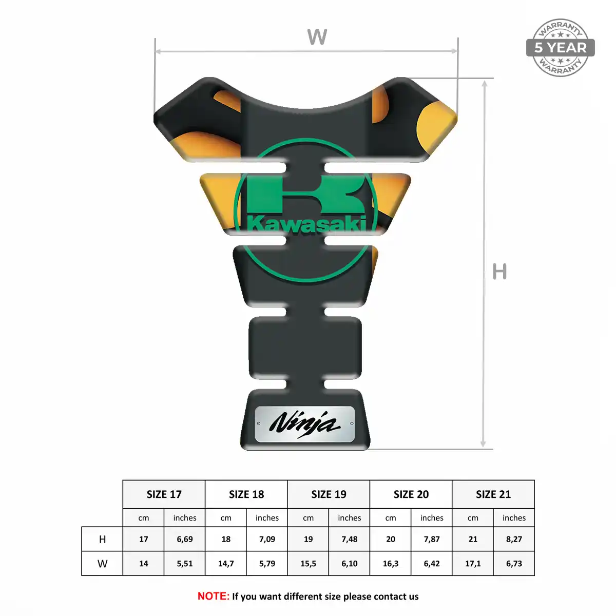 Kawasaki Tank Pads Motorbike Signature Grade