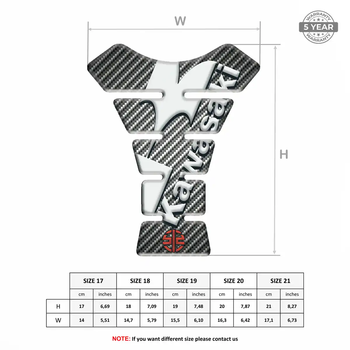 Kawasaki Tank Pads Motorcycle Elite Finish