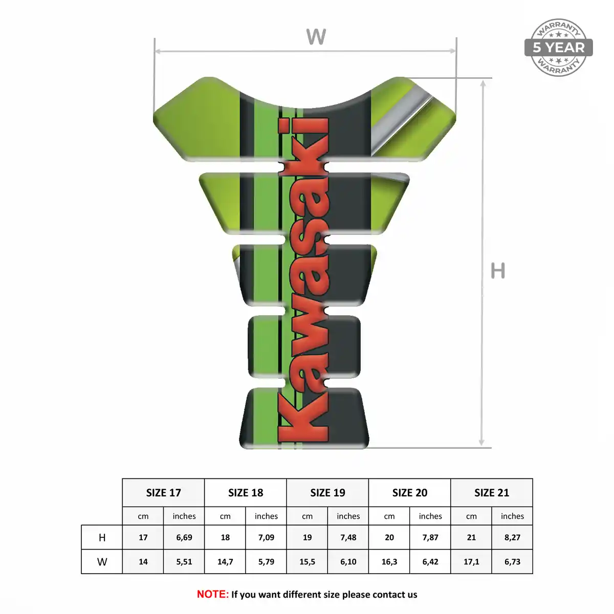 Kawasaki Tank Pads Motorcycle Signature Grade