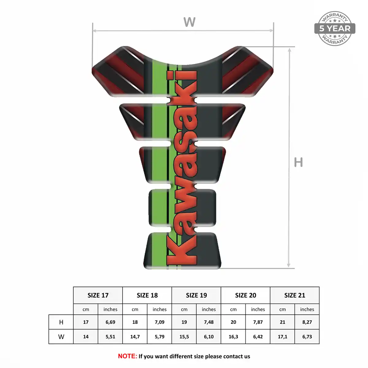 Kawasaki Tank Pads Protector Motorbike Deluxe Edition