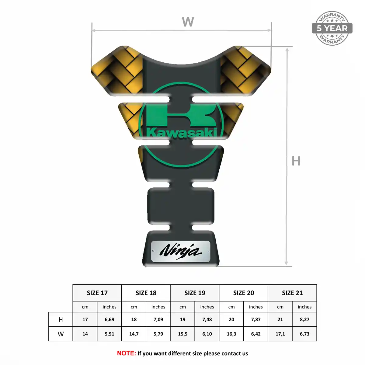 Kawasaki Tank Pads Protector Motorbike Noble Edition