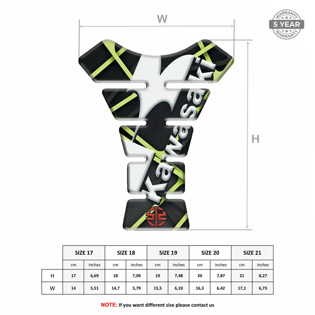 Kawasaki Tank Pads Protector Motorbike Prestige Line