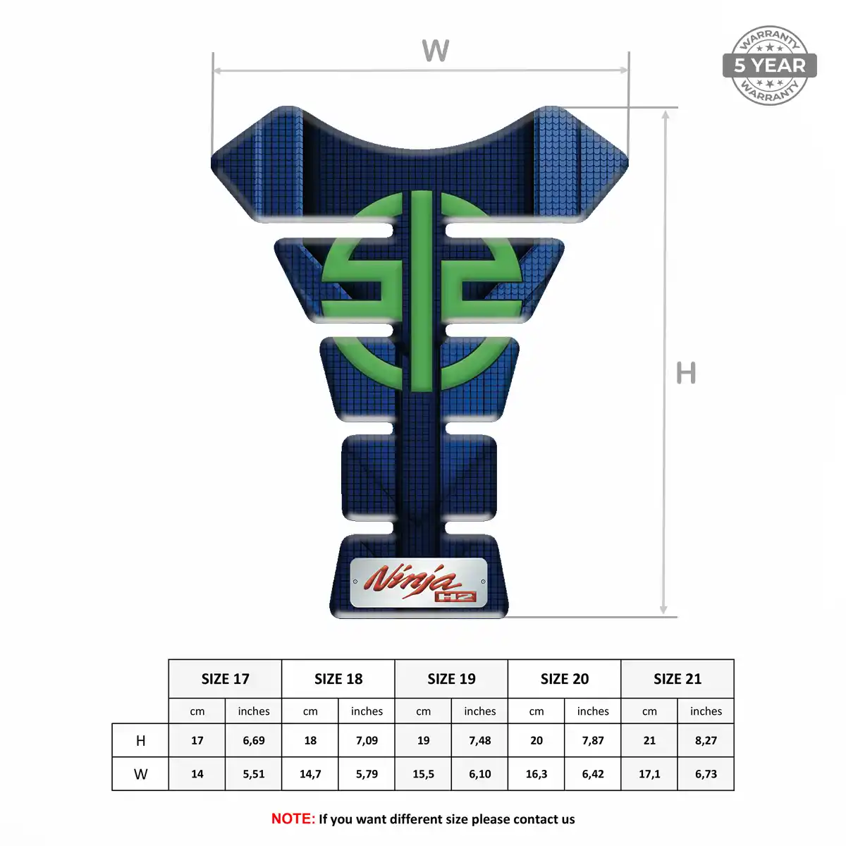 Kawasaki Tank Pads Protector Motorbike Signature Grade