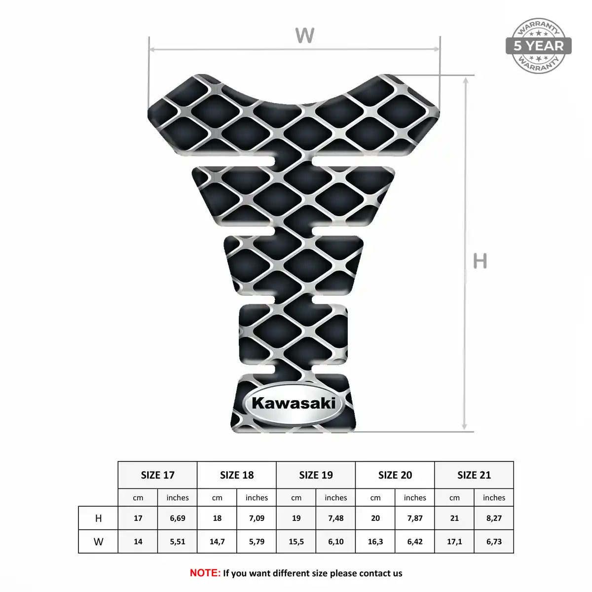 Kawasaki Tank Pads Protector Motorbike Sleek Style