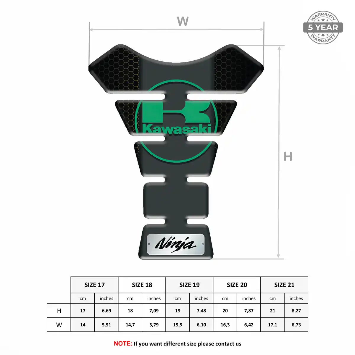 Kawasaki Tank Pads Protector Motorbike Superior Craft