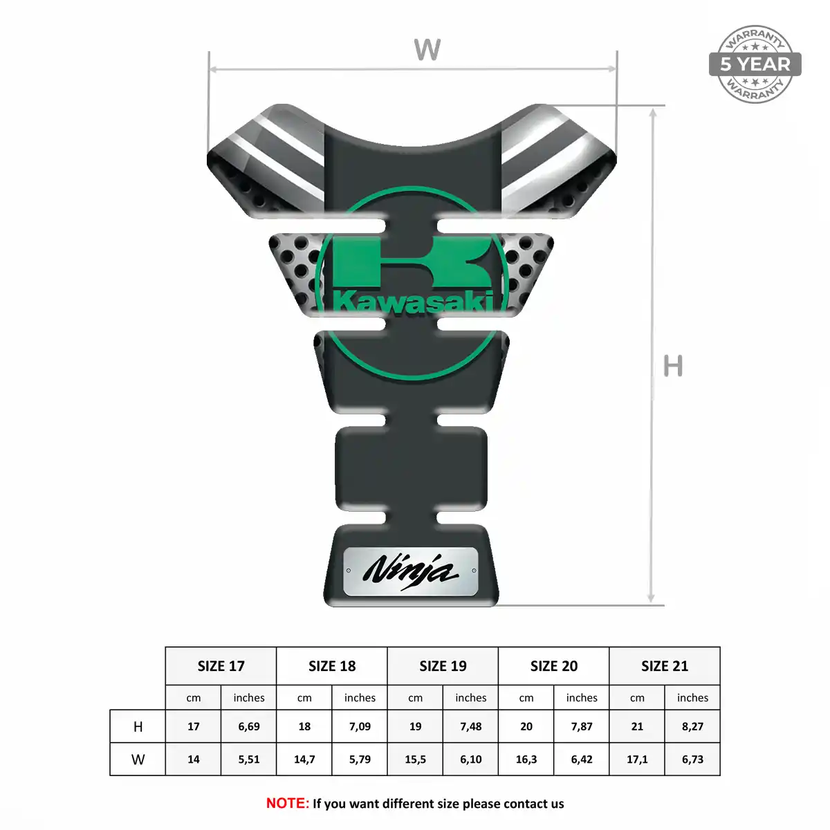 Kawasaki Tank Pads Protector Motorcycle Refined Design