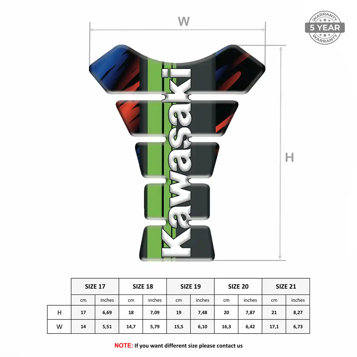 Kawasaki Tank Pads Protector Motorcycle Sleek Style