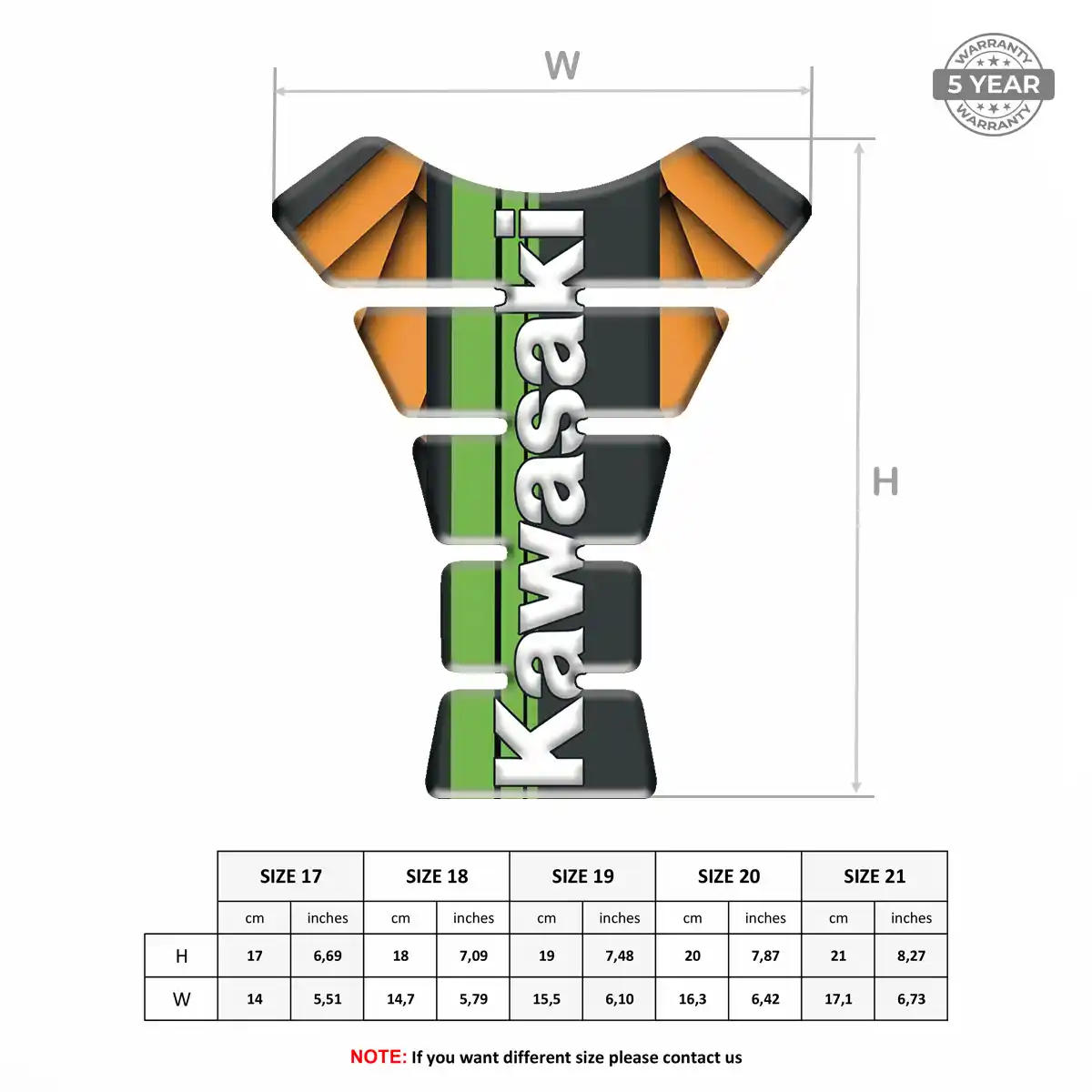 Kawasaki Tank Protector Fuse Motorbike Prime Quality